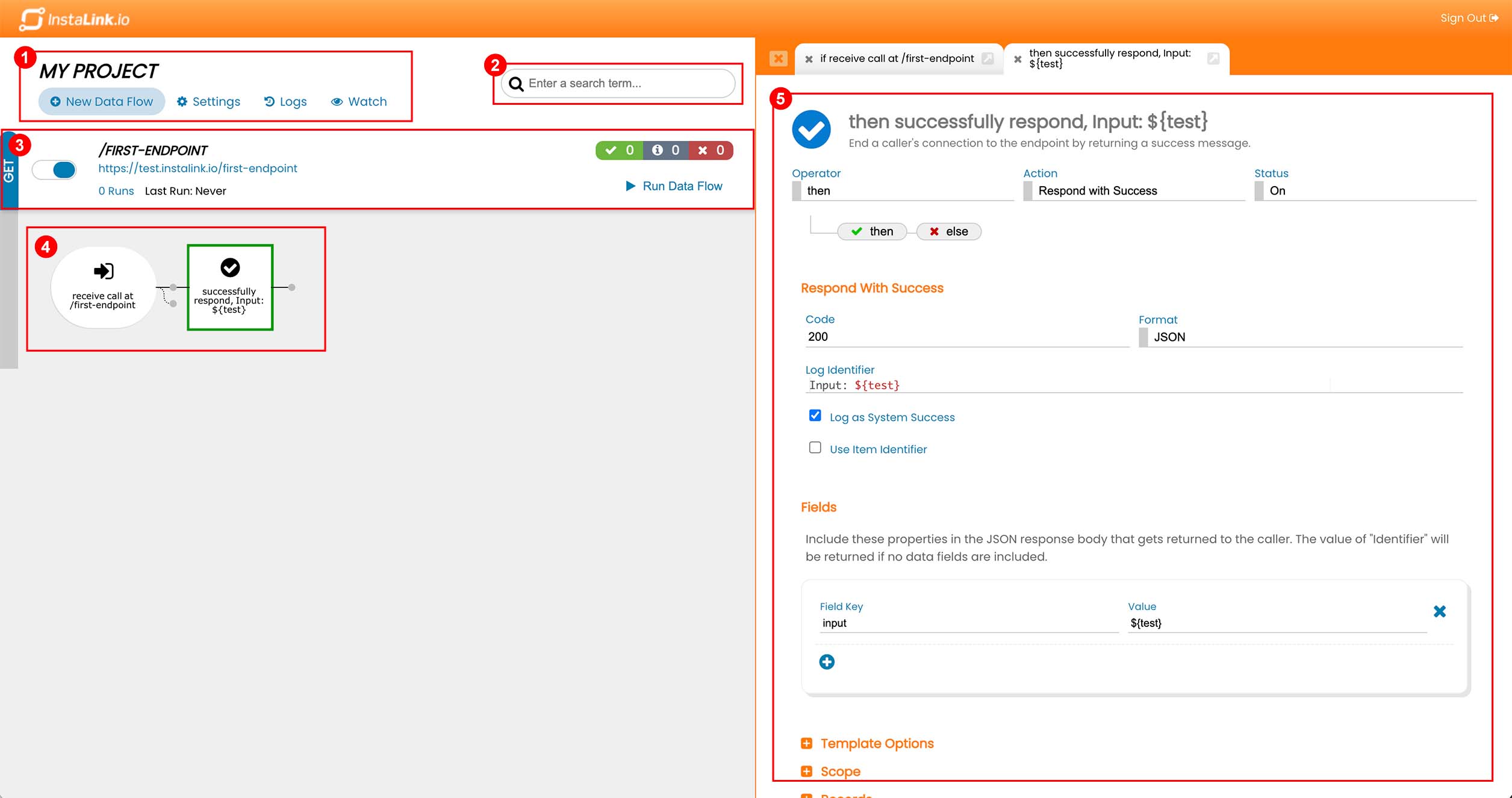 Annotated overview of the GPM interface.